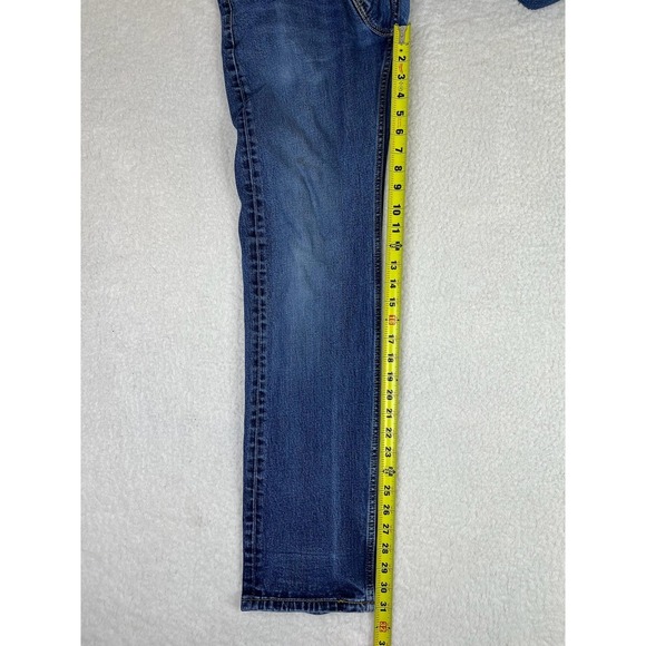 Levis 505 Jeans Mens 31x32 Blue Regular Straight Stretch Denim Pants Medium Wash - Picture 15 of 16